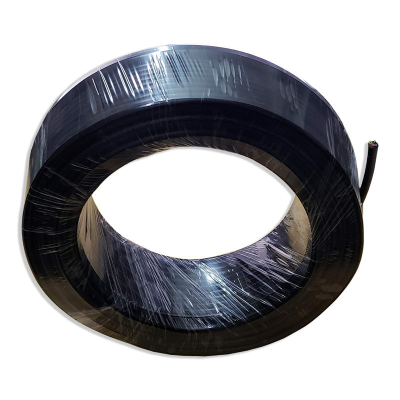 100FT 22 AWG Gauge Wire/Cable RVV 4 Conductor Bare Copper for Video Intercom/Video Doorbell Wire/Alarm Security Burglar, Extension Cord/Lines,Black Outer Jacket 100FT with 4 Conductor