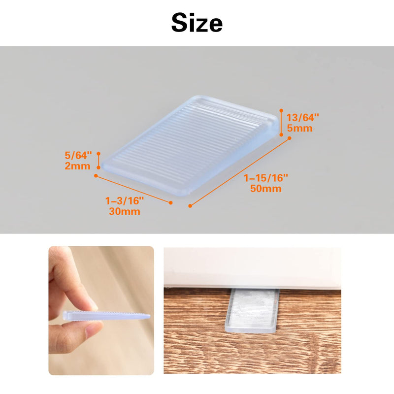 8 Pcs Plastic Clear Table Shims, Level Wedge for Home Furniture, Have Extreme Weight Capacity, Weather Resistant, Levelers for Wobbly Uneven Floors Fixing Toilet Leveling (Transparent) Highest side 0.2in/5mm Clear - 8 Pcs