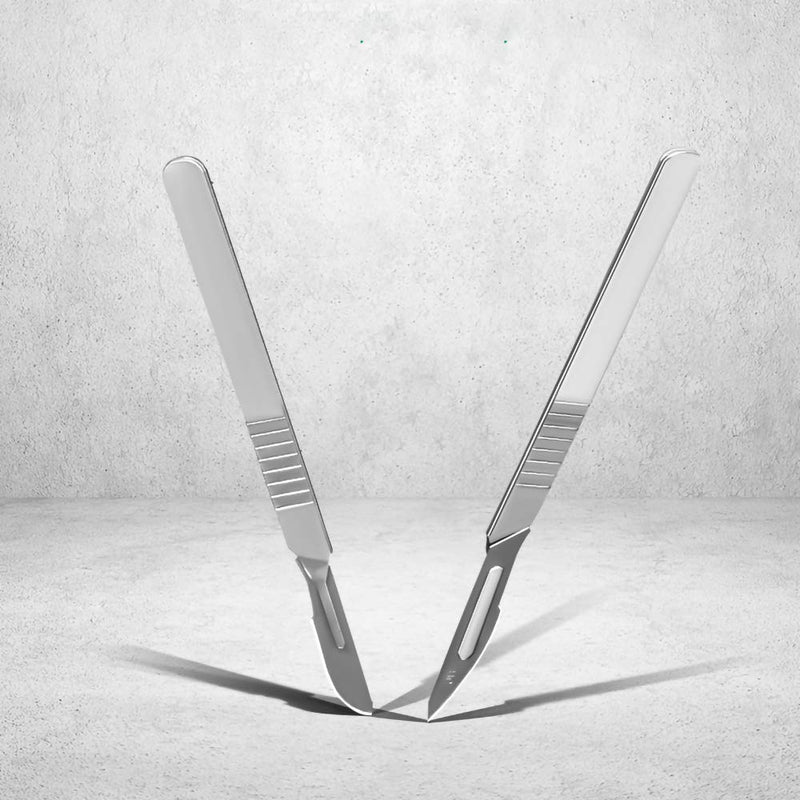 Scalpel Sterile Blades #10 10pcs Sterile Individually Foil Wrapped, with #3 Scalpel Knife Handle for Biology Lab Anatomy, Practicing Cutting, Medical Student, Sculpting, Repairing #10-10PCS