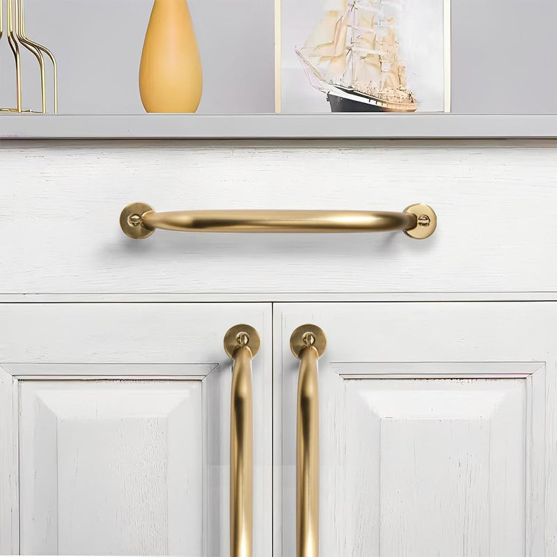 2 Pack 12 inch Hole Center Brushed Brass Cabinet Pulls - Heavy Duty Solid Drawer Hardware Kitchen Vanity Bathroom Handles 12"(305mm) Hole Center 2-Pack
