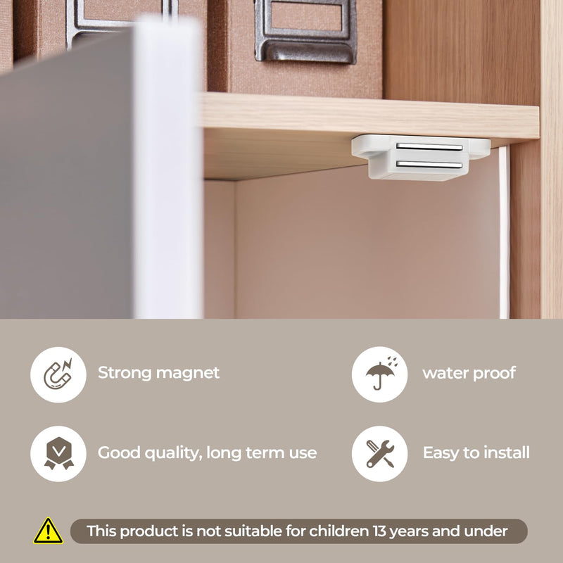 Cabinet Magnetic Catch Magnetic Cabinet Door Catch Magnetic Cabinet Latch for Kitchen Drawer Magnets to Stay Closed Magnetic Catch Closet for Drawer（White 6 Pack） White