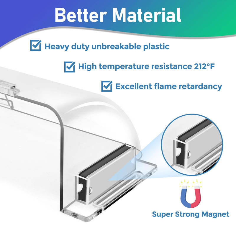 2 Pack Adjustable Air Vent Deflector - 9”to 15.5” Magnetic Floor Vent Covers for AC, Wall, Ceiling Registers with Strong and Large Magnets CLEAR-2 Pack