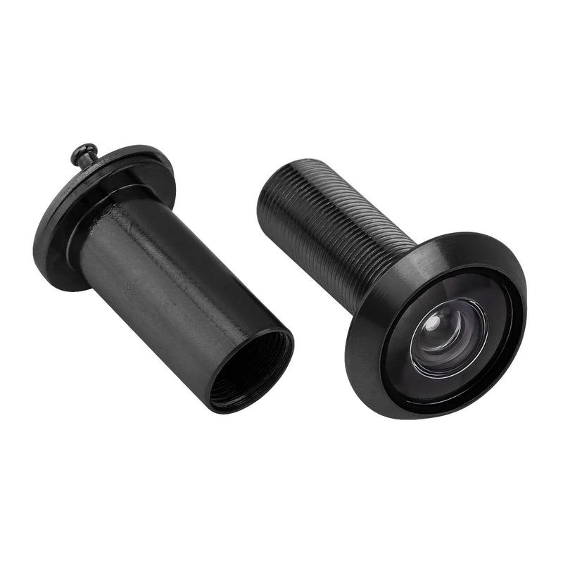 Door Viewer Peephole, 220-degree Peephole for Front Door with 16 mm/0.63 inch Drill Bit for 1-1/2" to 2-3/8" Doors (Black) Black