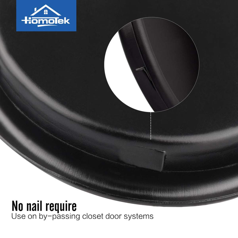 HOMOTEK 4 Pack Closet Door Finger Pull 2-1/8”, Easy Snap in Installation, Black, Fits a 5/16”Depth x 2-1/8" Diameter Opening Hole