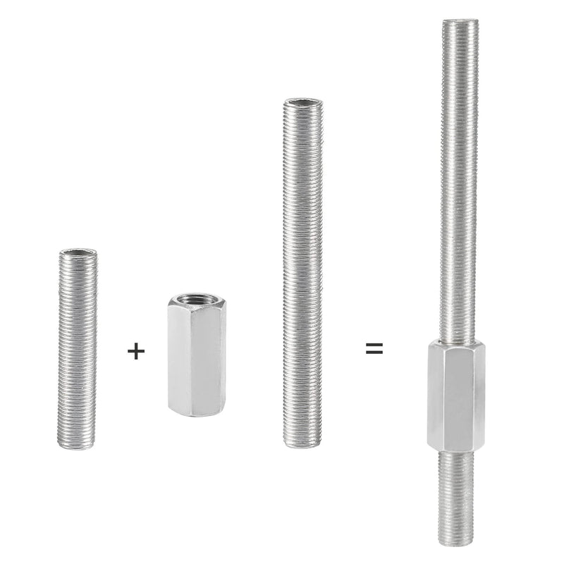 MECCANIXITY Hex Coupling Nuts M10 x 1mm Fine Thread 24mm Length Sleeve Stud Rod Adapters Pipe Connectors Pack of 15 M10x24mm