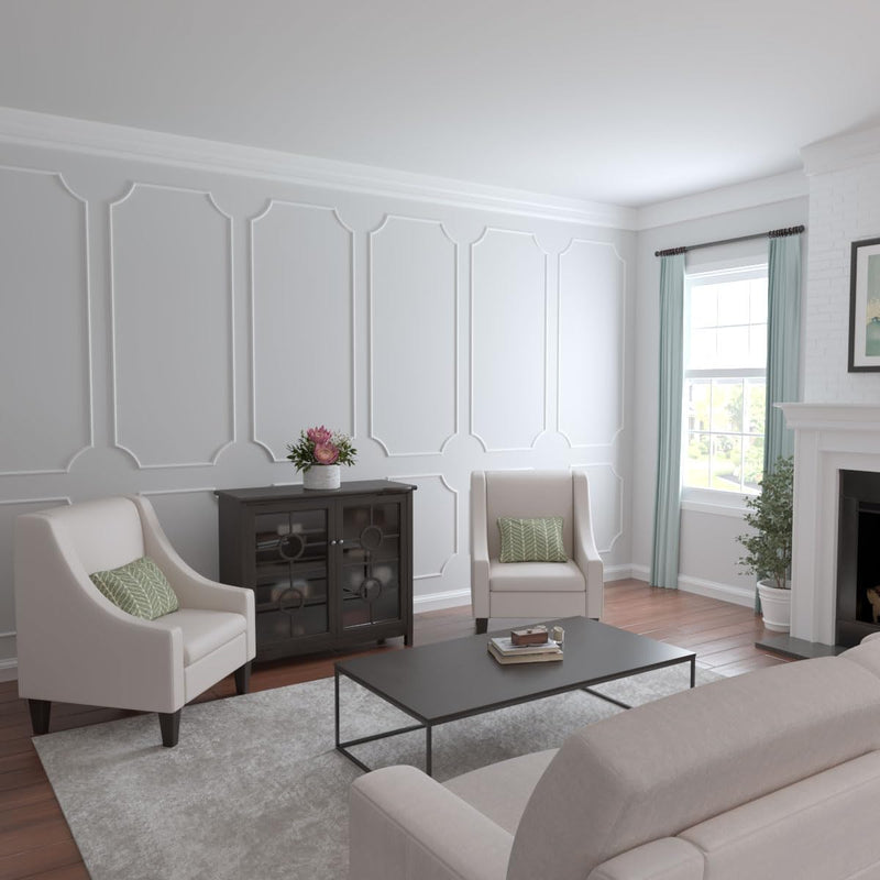 Ekena Millwork PML00X00TR-CASE-4 Traditional (4-Pack) Panel Moulding, 3/4"H x 3/8"P x 94"L, Primed