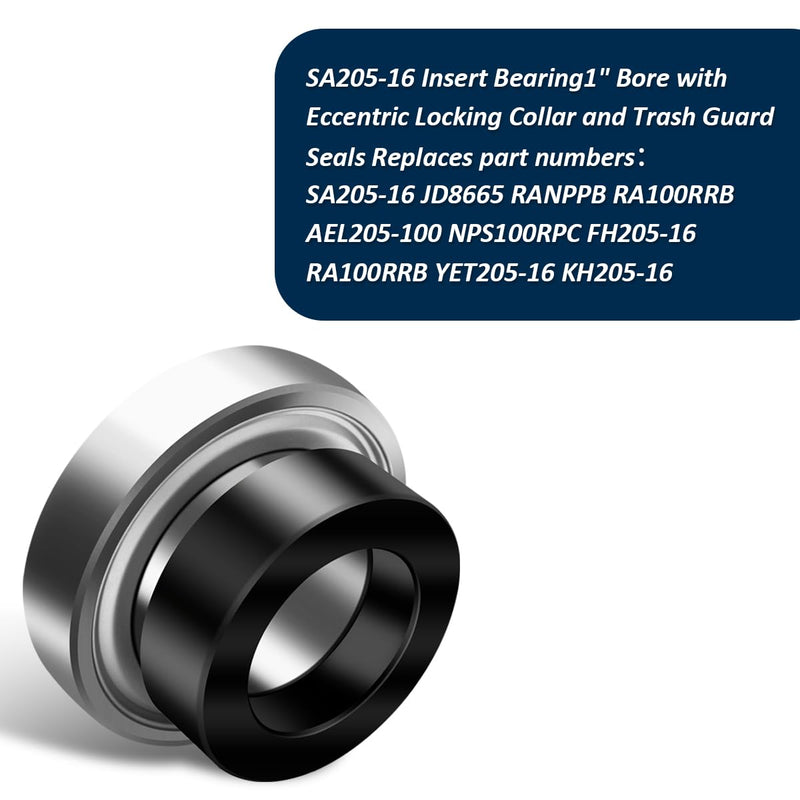 SA205-16 Insert Bearing 1" Bore with Collar Spherical for Agricultural Machinery Replaces SA205-16 JD8665 RANPPB RA100RRB AEL205-100 NPS100RPC FH205-16 RA100RRB YET205-16 KH205-16