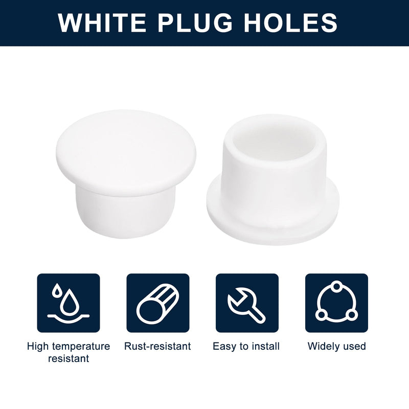 uxcell 6 Pieces White Plug Holes, Waterproof Rubber Button Plug for 12.5mm / 0.49" Hole