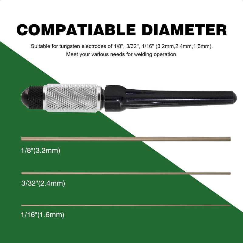 TIG Welding Tungsten Gripper Holder Set TIG Collet Long Back Cup and Fixed Sleeve Kit Tungsten Polish Gripper 5PCS