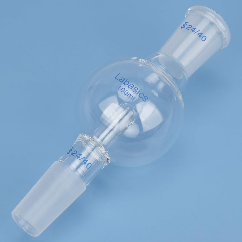 Labasics Borosilicate Glass Rotary Evaporator Bump Trap with 24/40 Standard Outer Upper Joint and Taper Inner Lower Joint, 100 ml
