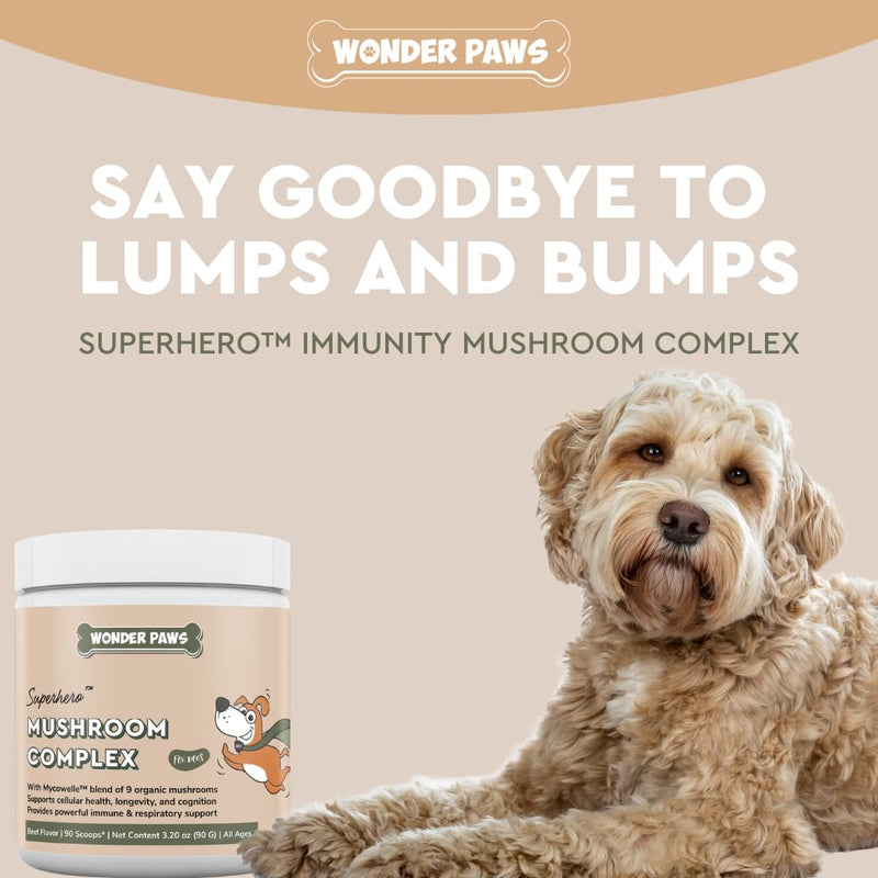 Mushroom Complex Powder Plus Omega Max Fish Oil - for Dog’s Immune Health, Vitality, Skin & Joint Care – Mushroom Complex 90 Scoops - Omega Max 16 Ounces - PawsPlanet Australia