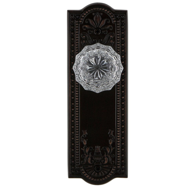 Nostalgic Warehouse Meadows Plate & Interior Crystal Door Knob Double Dummy Timeless Bronze