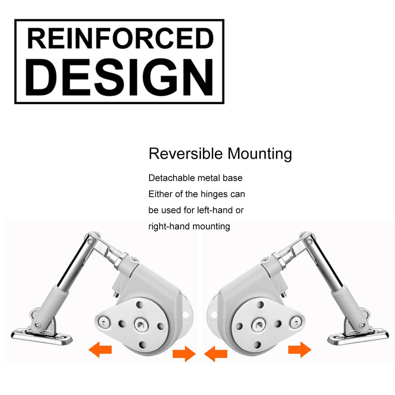 2Pack 105 Degree Soft Closing Support Rod Hinges,Pull Down Bracket Hinge,Toy Box Hinges Soft Close, Designed for Downward Opening lid Door,Cabinet Doors and Storage Box,Toy Box Support Gray-2pcs