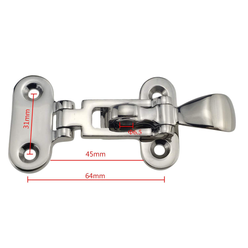 Four Packs Marine Grade 316 Stainless Steel Anti-Rattle Lockable Hold Down Clamp Latch