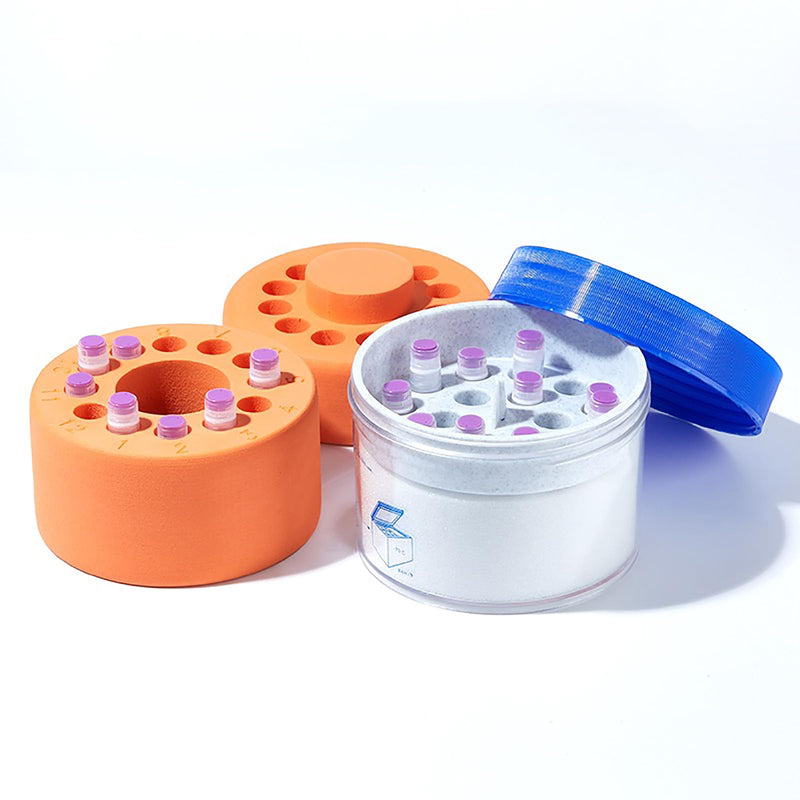 Cryogenic Storage Box - Cryogenic Vials Freezing Container，Polycarbonate Jar 18 Place Available for 1.5/2.0mL Cryogenic Tubes For 18-Place of 1-2ml Cryogenic Vials