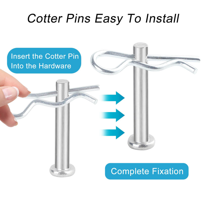 228PCS Cotter Pins Assortment, Hardware Pins, Lock Pin, Split Pins, Retaining Pins R Clips, Stainless Steel Heavy Duty Straight & R Cotter Pins Set for Use On Hitch Pin Lock Systems