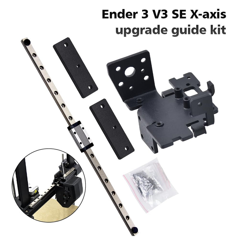 Creativity Ender3 V3 SE 3D Printer X Axis Upgrade kit MGN9H 300mm Linear Rail kit with Backplate for Ender3 V3 SE Upgrade kit Ender 3 V3 SE - X Rail