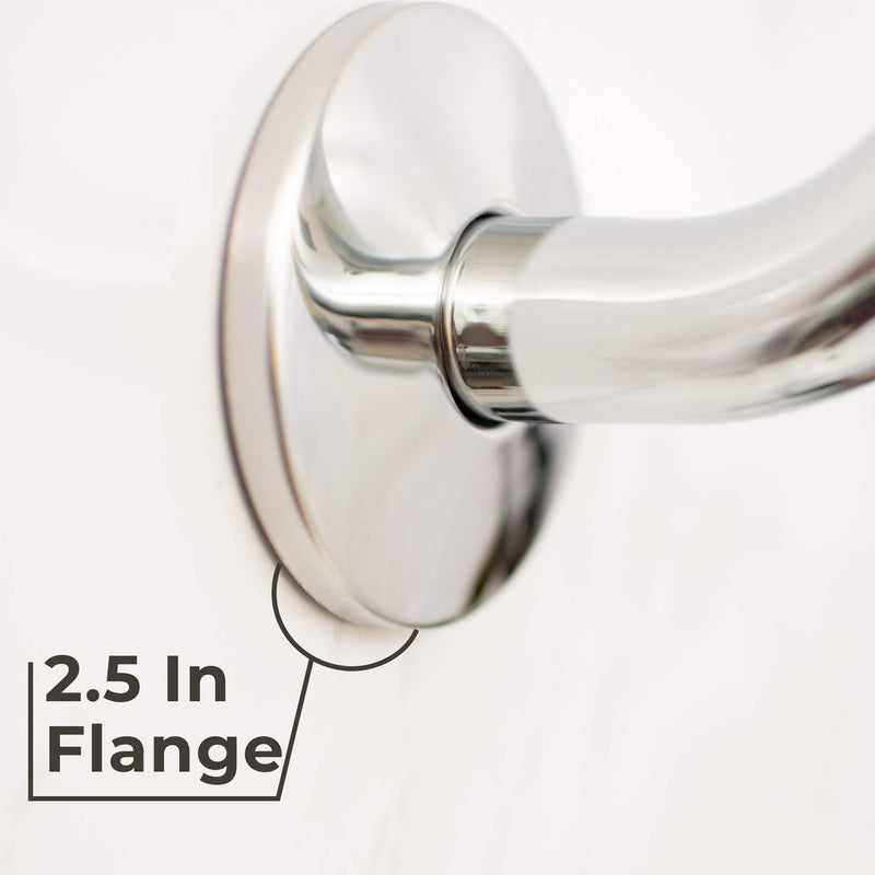 Shower Head Extension Arm with Flange,10.5 Inch High-Rise Curved S Shaped Design, Stainless Steel, Standard 1/2" Connection, Chrome Finish