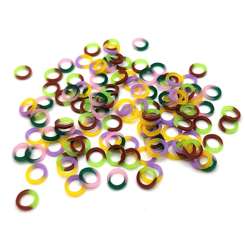 SNAWOP Orthodontic Elastic Rubber Band 3/16" Neon 100PCS Medium 3.5 Ounce Intraoral Teeth Brace Bands with Placer Hook 3/16" Medium 100PCS Multi-Color