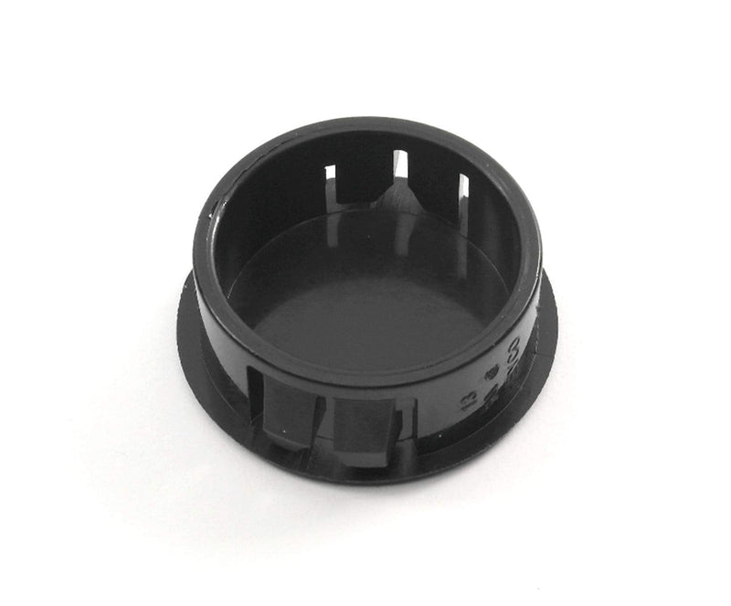 Black Nylon Hole Plugs Fits 1 1/8" Diameter Hole - Slightly Domed Surface - Durable Nylon Plug Snaps Into Hole with Locking Tabs That Hold in Place (6) 6