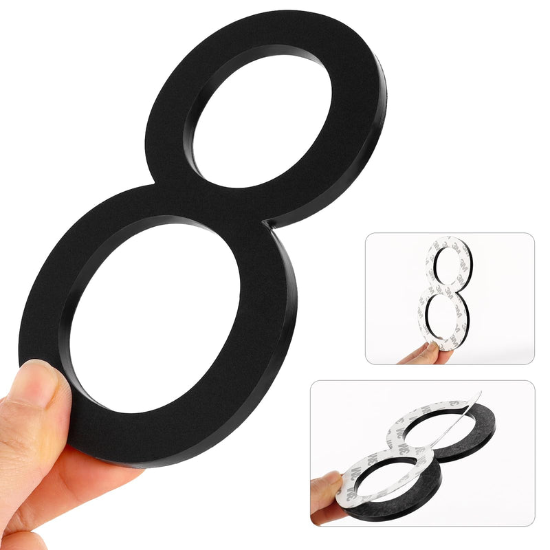 Self-adhesive House Number,5 Inch Black House Numbers, Acrylic Modern House Numbers for Outside, Street Numbers Mailbox Numbers Garden Door Address Numbers ,Apartments Office hotel, Easy Install 5 In Black 5in No 2