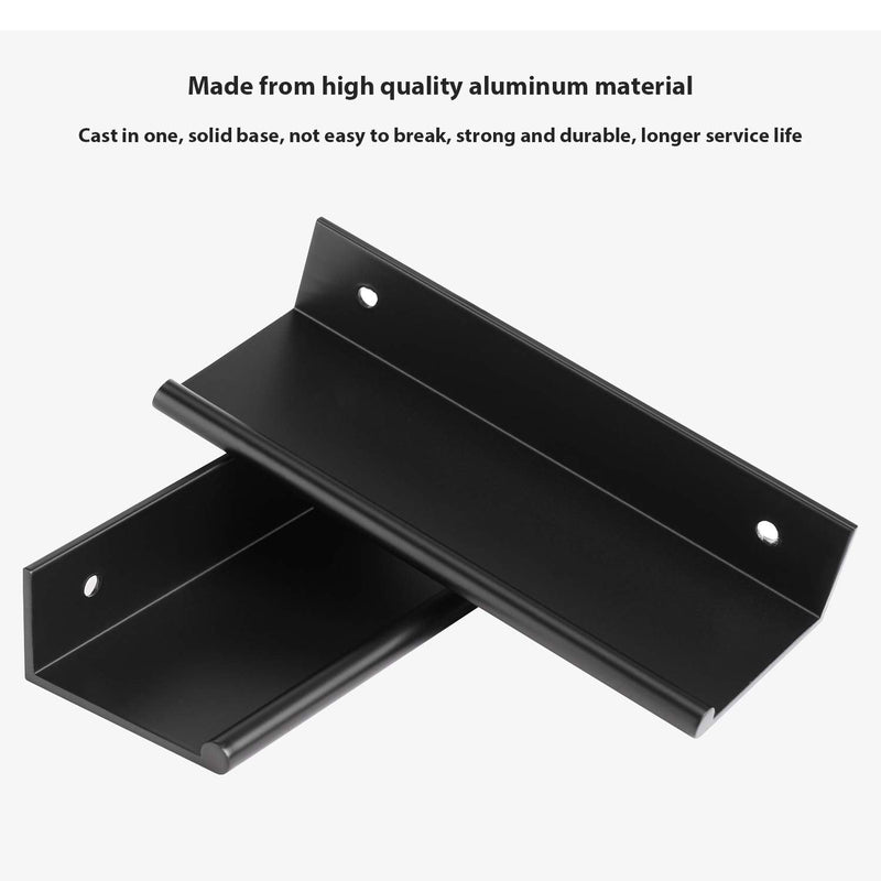 Peaha 10 Pack Black Cabinet Pulls Kitchen Handles 3 inch Aluminum Alloy Edge Finger Pull Dresser Drawer Handles Hole Centers:3in(76mm)