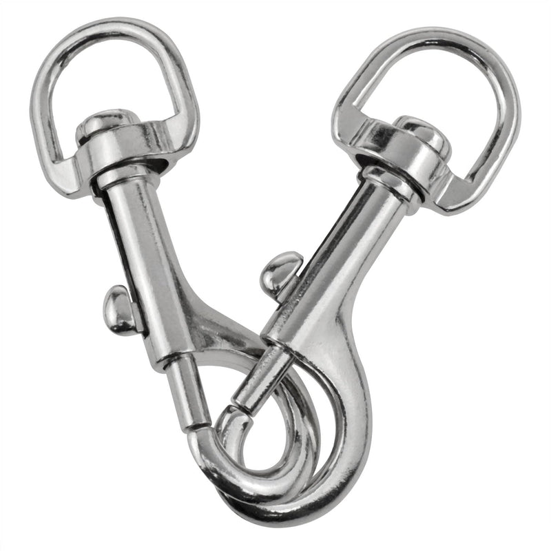 2PCS Silver Stainless Steel Swivel Eye Bolt Flagpole Snap Hook Flag Snap Clips for Rope/Outdoor Hiking Buckle/Dog Leash/Leather Craft/Sling Rope Spring End Accessories