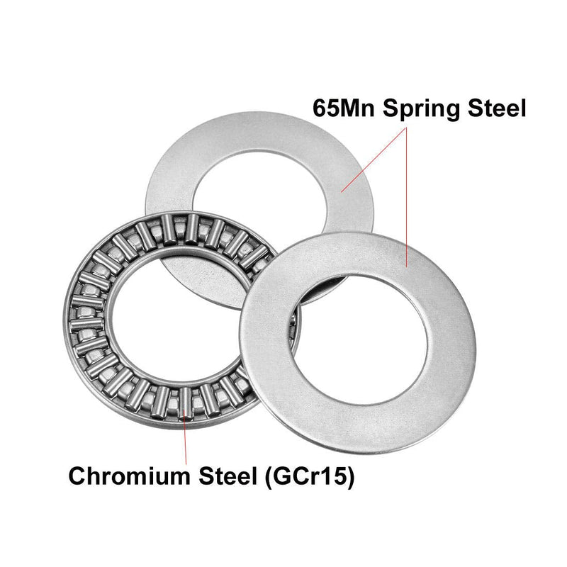 uxcell AXK2035 Thrust Needle Roller Bearings with Washers 20mm Bore 35mm OD 2mm Width 20mmx35mmx2mm