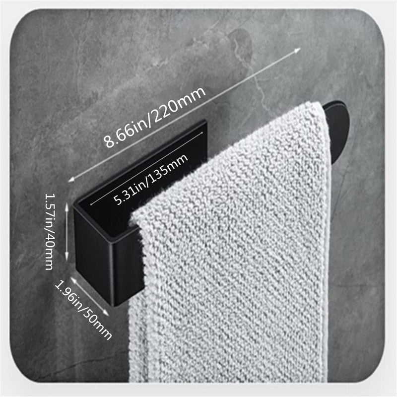 szhdxsy 2pcs Towel Holder SUS 304 Stainless Steel Towel Rod, Self Adhesive Towel Holder Towel Rod Towel Rack for Bathroom,Kitchen (Black) 8.6 Black 2
