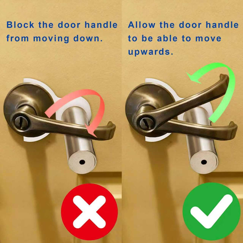 Pet Proof Door Lever Lock, Door Handle Lock Child Safety, No Adhesive Baby Proofing Door Handle Lever for Toddlers Cats Dogs (White) White
