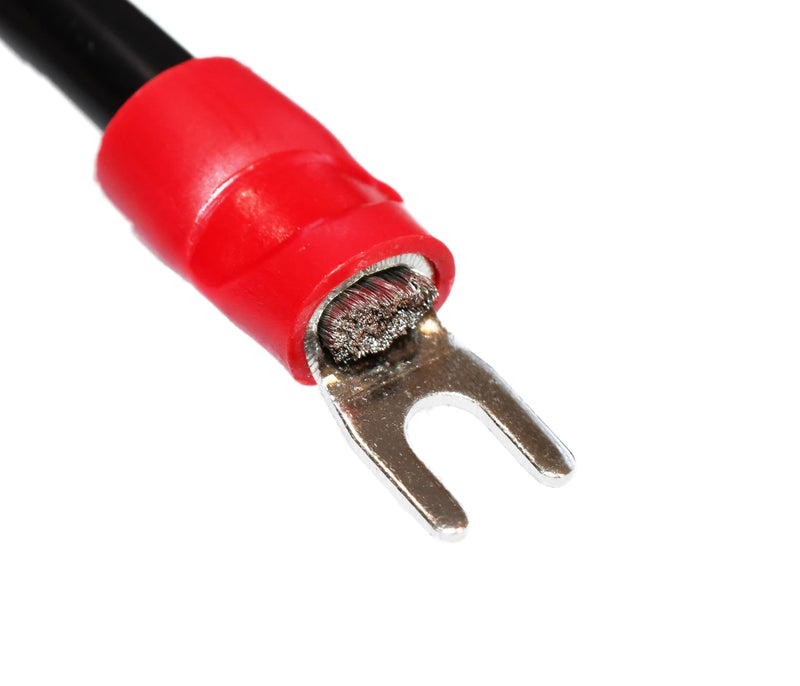 Insulated Fork Spade Connector #8 Bolt 8 AWG for Electrical Terminals - 25 Pack