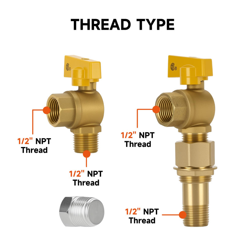 Gas Outlet Box，1/2" NPT, Gas Supply Box，White (1/2-Inch) 1/2"NPT