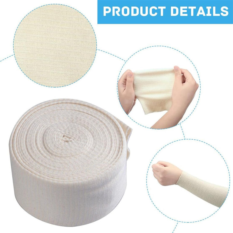 Elasticated Tubular Bandage Cotton Stockinette Tubing Stretch Compression Bandage for Large Arm Knees Legs Support Bandage 2.5” x 5.46 Yard