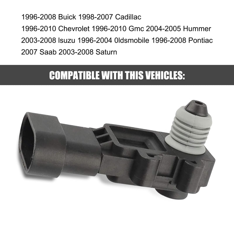 1 PC Automotive Fuel Tank Pressure Sensor, Vapor Vent Can Sensor, Fuel System Replacement Accessories, Compatible with Delphi 3rd Generation #16238399, 9377680, 09377680, 16196060 (Black)