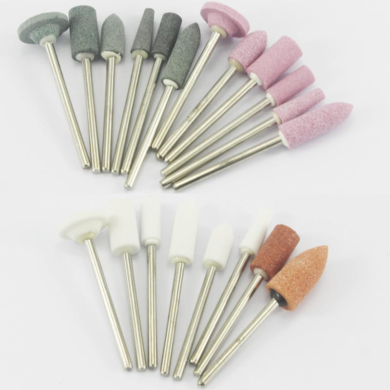 𝐉𝐔𝐍𝐋𝐈𝐗𝐍 100 Pcs Rotary Grinding Stones - 3/32" Shank Abrasive Stone Mounted Grinding Bits Assorted Sharpening Kits for Rotary Tools Includes Dremel