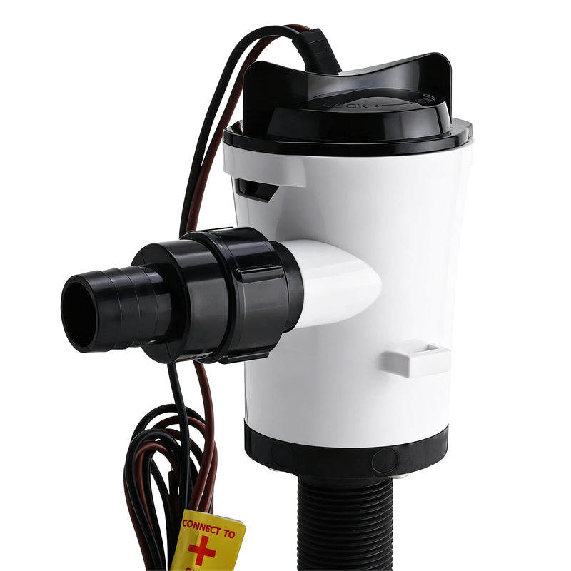 YaeMarine 12V DC 800 GPH Straight Baitwell Livewell Aerator Pump Live Bait Tank Aerator Livewell Pump Submersible Cartridge Boat Bilge Pump