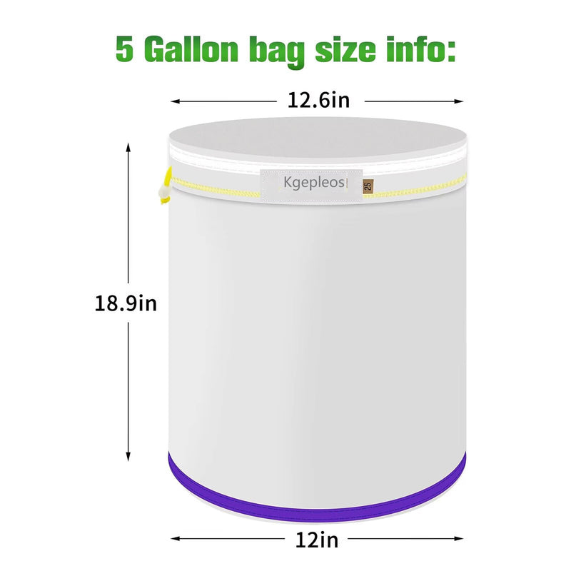 Micron Filtration Bags, 220...25 Microns, Durable Non - Toxic Material, for Filtration in Brewing/Chemical/Food, 5 Pcs (5Gallon-White) 5Gallon-White