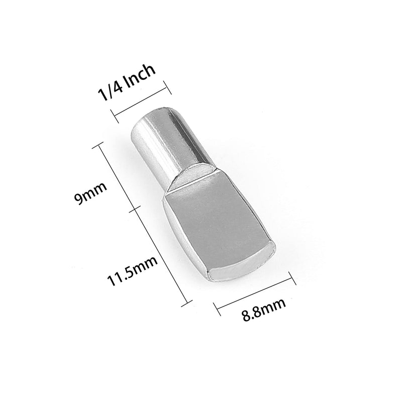1/4 Inch Shelf Pegs,Spoon Shape Support Pins for Shelves Cabinets Furniture Nickel Plated-40Pcs