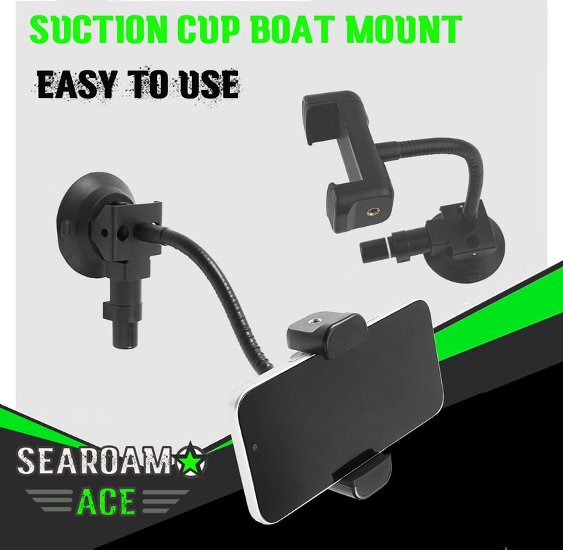 3.5 Inch Suction Cup Boat Mount | Marine-Grade Holder for Smartphone, Action Camera & Flashlight Holders, 360 Rotatable Ball Head, for Boats, Yachts