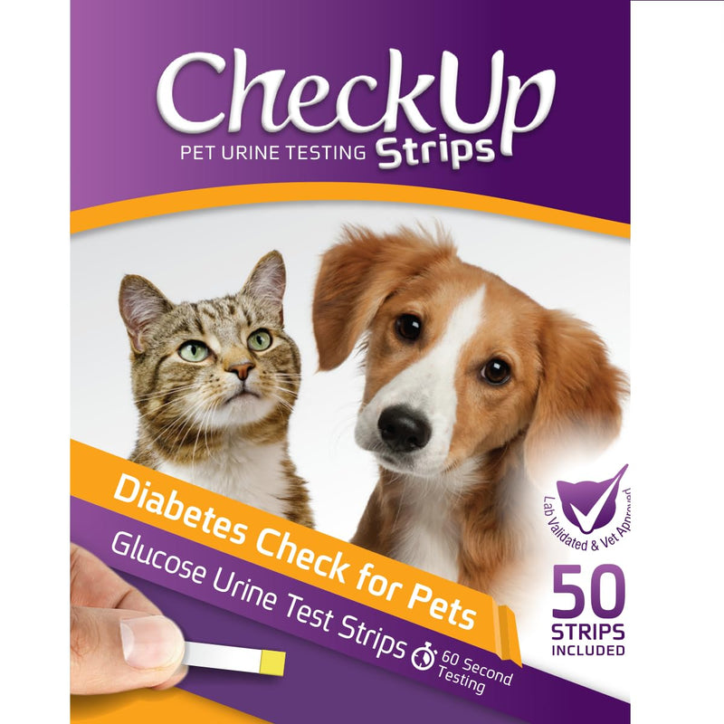 CheckUp Glucose Urine Testing Strips for Cats and Dogs - Detection of Glucose Levels x 50 Glucose urine test strips for Cat & Dog - PawsPlanet Australia