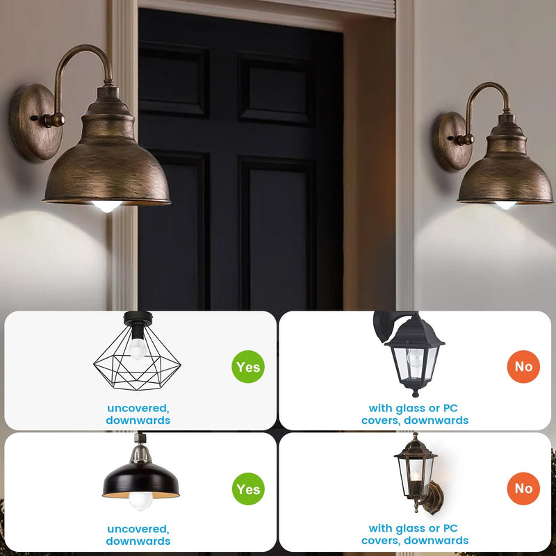 Motion Sensor Light Bulbs, 13W(100W Equivalent) Movement Activated Dusk to Dawn Sensor LED Bulb, A19 E26 5000K Cool White Security Bulbs Outdoor Indoor, for Porch Garage Basement Hallway 4 Pack