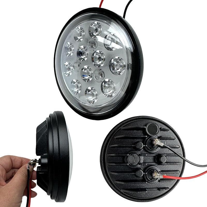 LED PAR36 Aviation Grade Aircraft Landing Light 4-1/2" 115mm DC 8-32V 2,000 Lumens White 6000K Spot Beam Narrow Beam IP67 LED Work Light for Aircraft Landing,Tractors,Taxi,Marine Spotlights