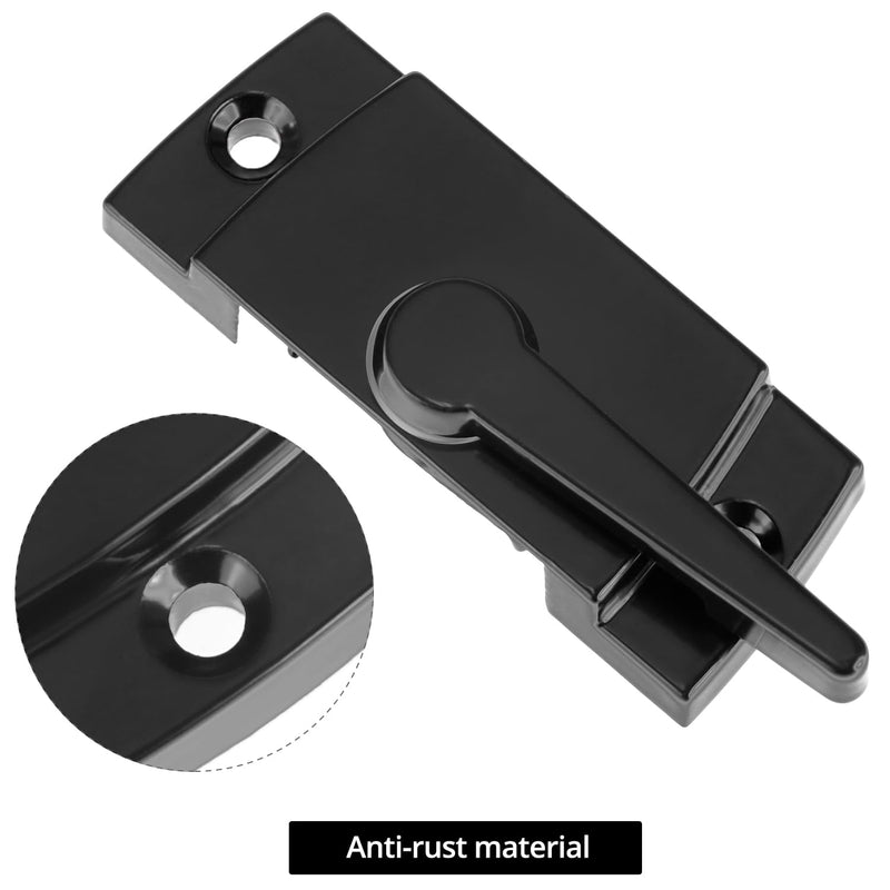 QWORK Black Window Sash Locks, 10 Pcs, Zinc Alloy Latch Replacement for Vertical & Horizontal Sliding