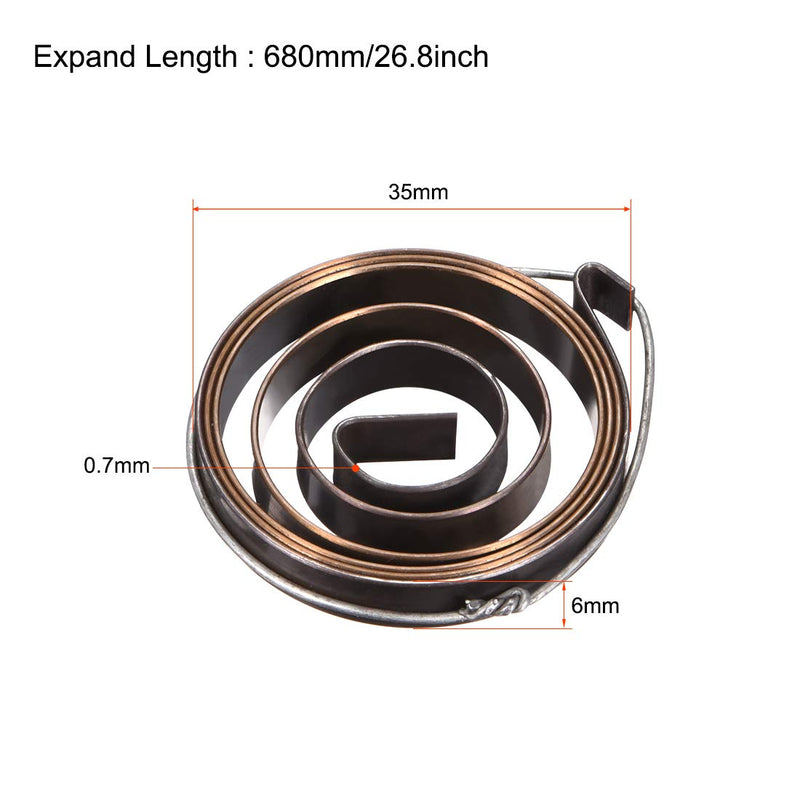 uxcell Drill Press Return Spring, Quill Spring Feed Return Coil Spring Assembly, 2.2Ft Long, 35 x 6 x 0.7mm 4PCS 4