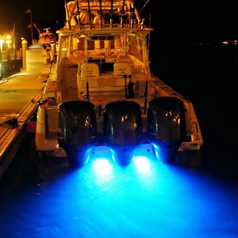 Marine LED Boat Light, 2000LM 27LED Waterproof Transom Lights, Underwater Light for Yachts, Boats, Sailboat, Pontoon, Transom, Boat Deck Light Stern Lights (Blue, 12-36V, IP68)