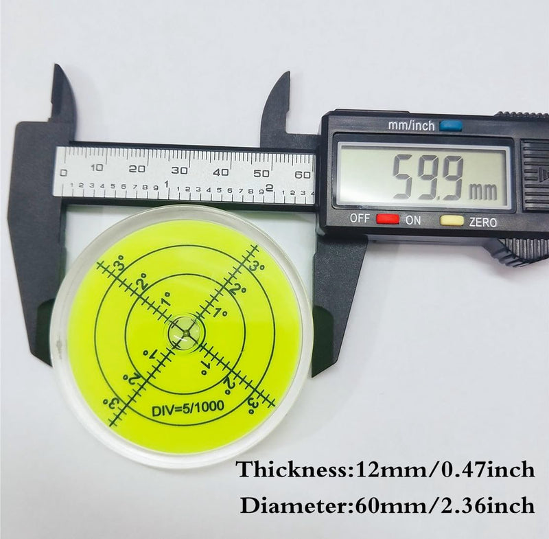 Bubble Spirit Level 60x12mm Degree Marked Surface Circular Level Round Levels Bubble Measuring Layout Tools A-color