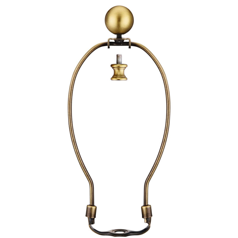 Canomo 10 Inch Antique Lamp Harp Lamp Shade Holder with Light Base and Separable Ball Lamp Finial for Table and Floor Lamps (Antique Brass) Antique brass-1 Pack