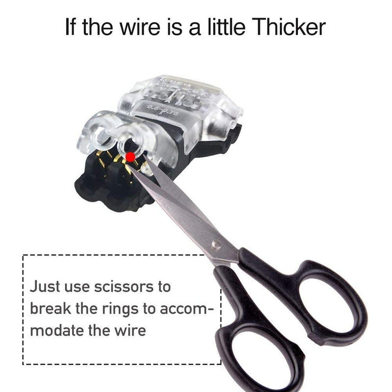 2 Pin T Connector for 22/20/18 AWG Wiring,Max DC/AC 300V 10A,IDC Self Stripping,T Tap Wire Splicer to Connect Branches to Main Wire,Car,LED Lighting,Video/Audio,and More,Clear Cover,10 PCS