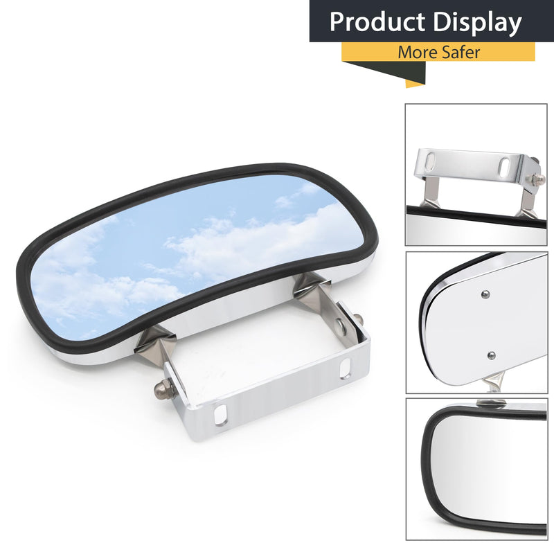 TOEMIRR Convex Mirror Stainless Steel Rectangular fit for Multiple Scenarios, Tractors Forklifts Trucks Boats Cars Improve Visibility Universal U-Bracket