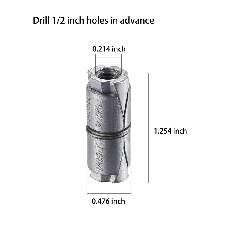 (25 pcs)1/4x1-1/4 Outer diameter1/2 Double Expansion Anchor, Zinc Plated Double Expansion Shield Anchors, Double Expansion Shields,for Masonry, Concrete, Brick or Block 1/4x1-1/4x1/2 25